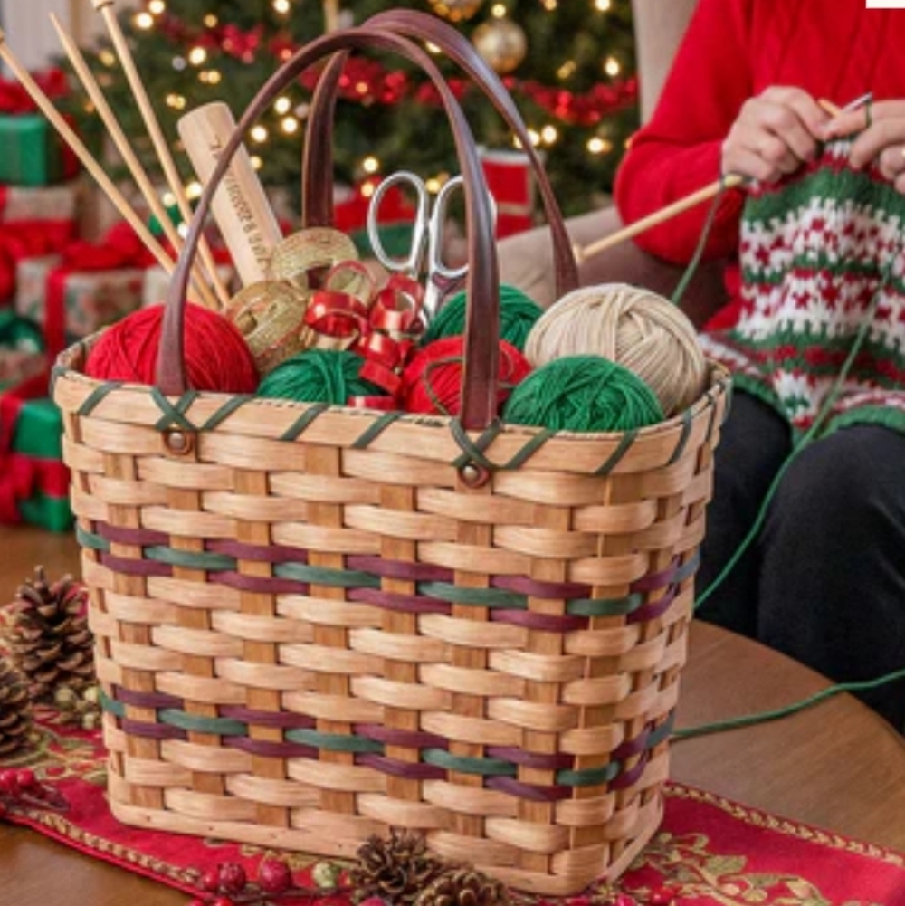 Farmers’ Market Shopping Bag | Amish Wicker Produce Carrier Handmade Signed